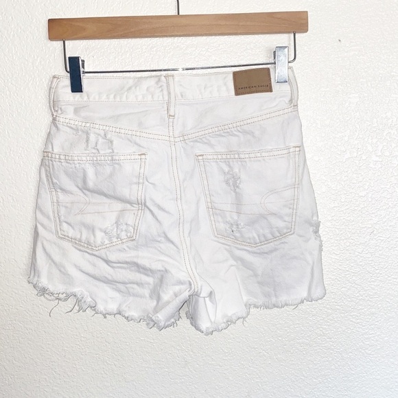 American Eagle White Distressed Cotton 90's Boyfriend Shorts - Picture 6 of 12